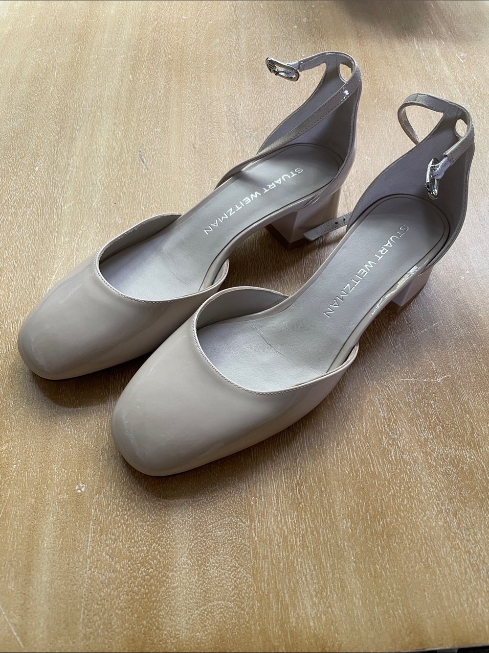 Stuart Weitzman patent heels with ankle strap